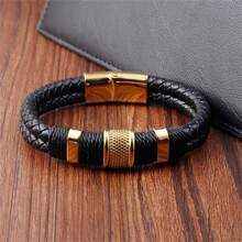 Brazalete tejido de moda para hombres, diseño clásico y versátil, regalo para padre/novio