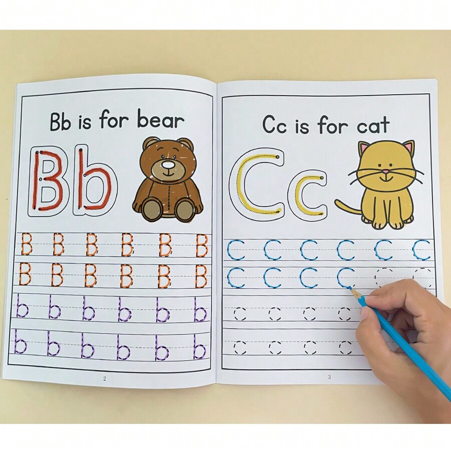 28 Pages Letters Tracing Workbook Children Early Educational English