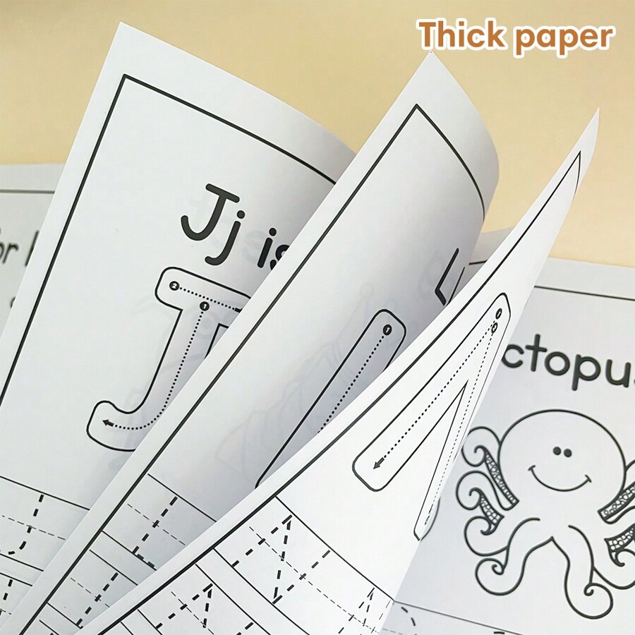 28 Pages Letters Tracing Workbook Children Early Educational English