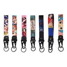 1 pezzo Portachiavi/ciondolo alla moda ed elegante con personaggi dei cartoni animati di One Piece, Monkey D. Luffy e Nami, accessorio per borsa, auto, zaino, scuola, Ognissanti, Natale, festa del papà, con anello in metallo e pelle