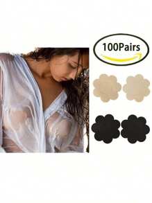 10/50/100片一次性乳贴。花瓣型隐形胸贴。防凸点。透气超薄无纺布乳贴。无缝透气自粘隐形胸罩。女士内衣及内衣配件。低胸晚礼服。胸罩。内衣配件。防露乳贴。婚纱摄影用品。婚纱服饰配件。 - 彩色 - 查看 3