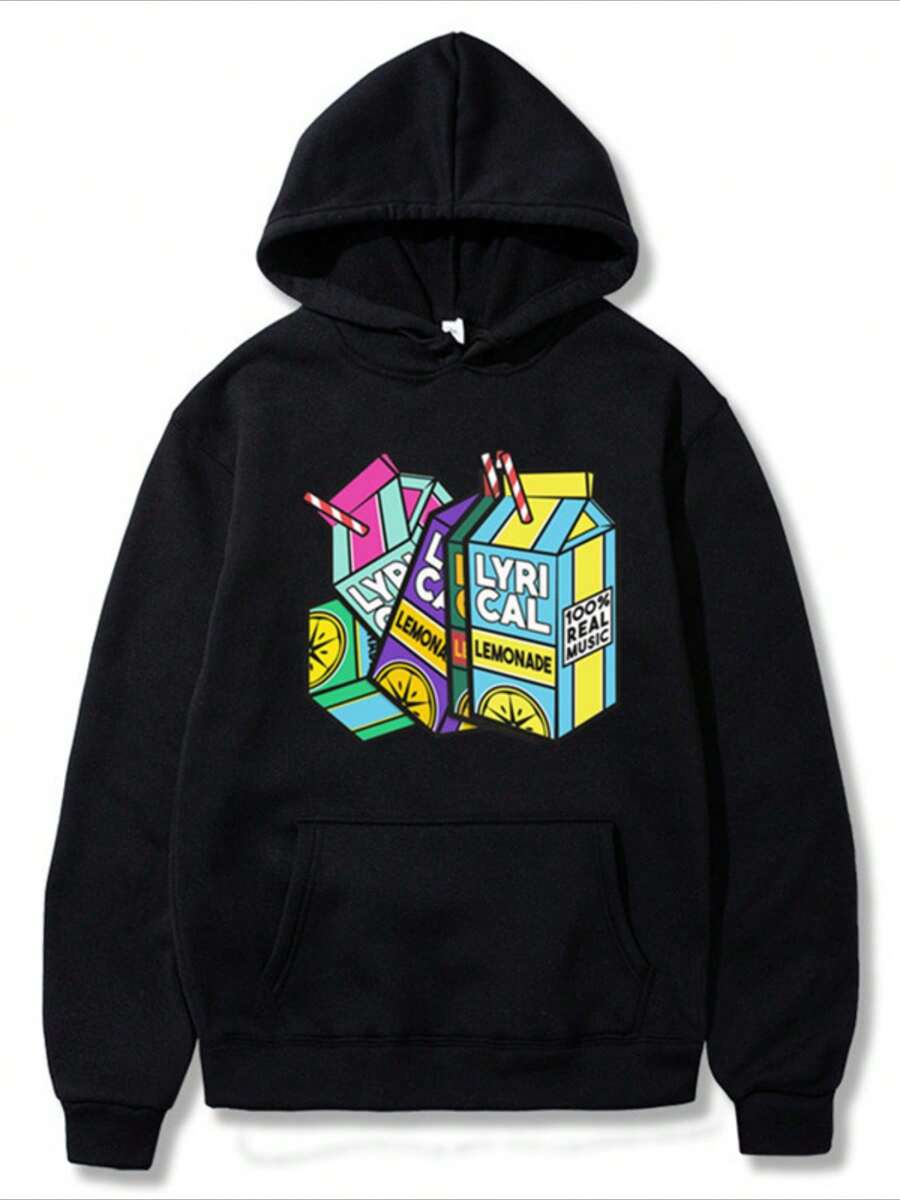 Cartoon Sweatshirts Print Hoodie Men Version Hoodie Anime Clothes Thick Warm Comfortable - 黑色 - 查看 1