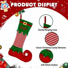 1 gepersonaliseerde kerstsok, 22 inch grote geborduurde elf met aangepaste naam, kerstsok voor kinderen, vakantie- en familiesok als decoratie voor een open haardfeest