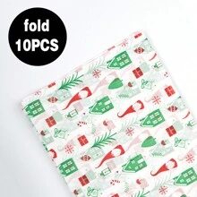 TIMBLESSING 10 PIÈCES/12 PIÈCES Rouleaux de papier cadeau de Noël, papier fin sans pli, avec des designs incluant le renne, le sapin de Noël, le flocon de neige, en couleurs or et argent. Convient pour Noël, Nouvel An, Saint-Valentin, fêtes, cadeaux, décorations, etc.