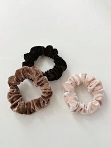 9 chiếc dây buộc tóc nhung màu cà phê lì cho nữ, phụ kiện tóc tối giản và đa năng, dây buộc tóc phong cách thanh lịch và mộc mạc - Nhiều màu - Xem 3