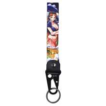 1 pezzo Portachiavi/ciondolo alla moda ed elegante con personaggi dei cartoni animati di One Piece, Monkey D. Luffy e Nami, accessorio per borsa, auto, zaino, scuola, Ognissanti, Natale, festa del papà, con anello in metallo e pelle