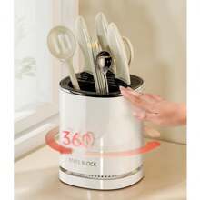 360°旋转厨房刀具和餐具收纳，厨房用具收纳，旋转收纳盒，刀架，叉子收纳，勺子收纳，各种炊具收纳，厨房收纳盒，收纳架，台面收纳，多功能，刀具收纳盒，家用， - 彩色 - 查看 13