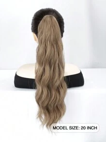 20 Inch Long Wavy Ponytail Hair Extensions, Synthetic Ponytail Hairpiece, Natural & Soft For Daily Wear (Strawberry Gold) - Light Brown - View 5