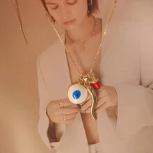 1 pieza Collar con colgante de corazón, collar con colgante de pimienta para mujeres, niñas y hombres, joyería de moda