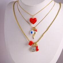 1 pieza Collar con colgante de corazón, collar con colgante de pimienta para mujeres, niñas y hombres, joyería de moda