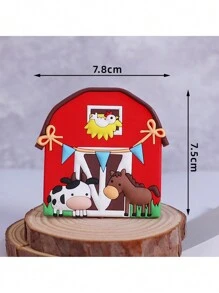 1pc Idyllic Farm Series Cake Decoration Ornament Pony Piggy Chick Duck Haystack Soft Rubber Doll Baking Cake Decoration Supplies