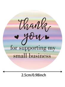 Thank You Graphic Stickers ,Christmas Sticker Graphic,Adhesive Labels For Boutiques Wrapping Supplies Gift Decor ,Round Gift Sealing Sticker For Party - Multicolor - View 6