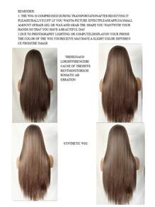 1pc Brown Long Straight Synthetic Lace Front Wig, Heat Resistant Fiber Hair, Light Brown Color, Natural Hairline, Suitable For Fashionable Women