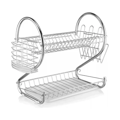 Secador Escurridor Platos Vajilla 2 Niveles Acero Inoxidable
