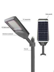1pc Super Large Bright Solar Outdoor Street Light, 104 LEDs With Lens For Stronger Illumination, Solar Road Surface Light Sensor, 15000mAh Ultra Long Lasting, Die-Cast Aluminum + Optical Lens, IP65 Waterproof, Suitable For Porch, Garden, Deck, Fence, Yard, Path, Exterior Wall