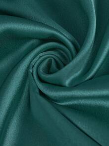 女士优雅缎面衬衫上衣，长袖简约紧身性感短裙 - 藍色 - 查看 6