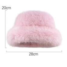 1 chiếc mũ xô bảo vệ tai dày màu hồng ấm áp cho nữ, phong cách tương tự của người có sức ảnh hưởng, chu vi đầu lớn thời trang, thích hợp cho các hoạt động ngoài trời mùa thu/đông, đi bộ đường dài, trượt tuyết, đạp xe và sử dụng hàng ngày - Hồng - Xem 2