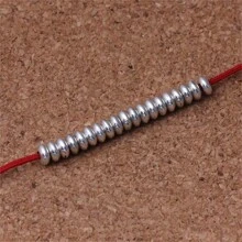 100pcs 5mm Antique Silver Retro Alloy Glossy Flat Bead Buddha Beads Plain Light Spacer Loose Beads DIY Necklace Bracelet Jewelry Making Necklace Pendant Accessories