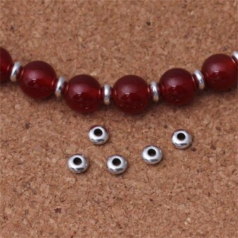 100 st 5 mm antik silver retro legering glansiga platta pärlor Buddha pärlor vanliga ljusa distanspärlor lösa pärlor gör-det-själv halsband armband smyckestillverkning halsband hänge tillbehör