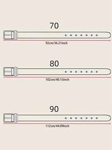 3 pièces Boucle carrée dorée, ceinture polyvalente pour le quotidien, convient aux robes, t-shirts, pantalons décontractés, ceinture de taille élégante et pour femmes, été, école
