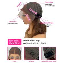 PAZAT Valentine's Day Gift 13x4 Transparent Honey Blonde Deep Wave Human Hair Wigs For Women 180 Density Ombre Highlight HD Lace Frontal Wigs Human Hair Pre Plucked With Baby Hair - Piano Color - View 8