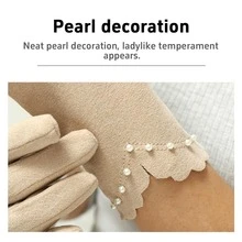 1 Găng tay ngọc trai Polyester (Polyester) màu trơn thường ngày, thích hợp cho đi chơi, hẹn hò, mùa thu/đông - Như hình ảnh - Xem 5