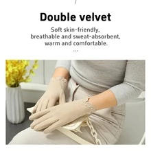 1 Găng tay ngọc trai Polyester (Polyester) màu trơn thường ngày, thích hợp cho đi chơi, hẹn hò, mùa thu/đông - Như hình ảnh - Xem 3