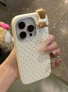 1 件可爱卡通 3D 猫波尔卡圆点手机壳，适用于 Apple 16 Pro Max/15/14/13 Pro Max/12/11 手机保护套 - 棕色 - 查看 3