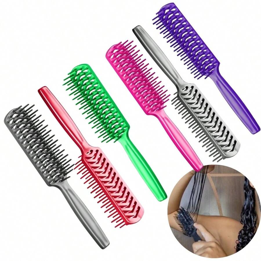 Kit Of 6 Alligator Brushes For Curly Hair, Volume And Definition - Nhiều màu - Xem 1