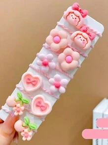 10/20/30/50个装糖果色可爱动物水果发圈，弹性发绳，适合女孩日常发型配饰 - 彩色 - 查看 9