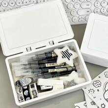 INS White Photo Card Storage Box Ins Photo Card Holder Storage Box Photocard Sleeves Idol Photo Collection Organizer Case 1pc Back To School