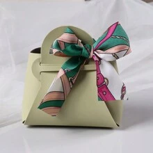 5pcs Holiday Gift Bags, Faux Leather Gift Bags With Ribbon Bows, Halloween Candy Bags, Christmas Gift Candy Bags, Wedding Party Favor Bags, Graduation Gift Bags, Holiday Candy Boxes, Mini Tote Bags