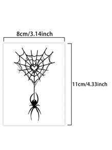1 hình xăm tạm thời hình trái tim mạng nhện chống thấm nước chống mồ hôi kéo dài trong 1-2 tuần nước ép thảo dược thực tế không phản quang chống ma sát hình xăm giả màu đen cho nam và nữ miếng dán hình xăm cho cánh tay, ngực, eo, lưng, bụng, chân nghệ thuật cơ thể hiện đại - màu đen - Xem 5