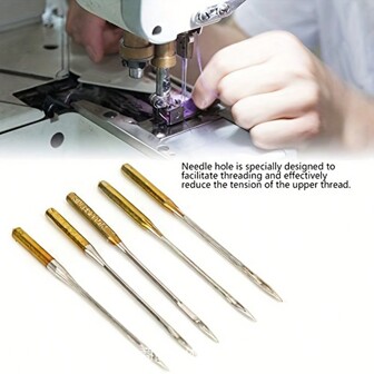 SINGER Titanium Plated Universal Sewing Machine Needles, Golden, 1 Packs (5/10/50 Needles Total)