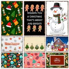 1pc Biển báo Giáng sinh Phòng khách Phòng ngủ Nghệ thuật trang trí tường Đĩa tiệc Bàn ghế sofa Nền Canvas Áp phích Không có khung - Nhiều màu - Xem 2