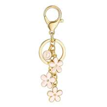 1 件时尚可爱的首字母钥匙扣合金滴白色/粉色/黑色花朵钥匙扣可爱字母钥匙圈女士学生手提包背包配件情人节汽车配件包饰学校哥特 Y2k