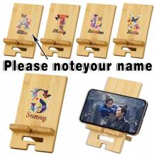 Supporto in legno naturale personalizzato con il nome, supporto smontabile per telefono, design perfetto per scrivanie da ufficio o decorazioni domestiche, facile da montare, organizzatore in legno massello, regalo ideale per amanti dello stile minimalista