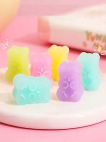 TOCHAIN 1pc/5pcs/10pcs Cute Translucent Bear Erasers, Creative Cartoon Erasers For Students, Holiday Gifts, Color-Changing Bear Erasers, Clean & Mess-Free Student Erasers, School Supplies, Back To School Gifts - Multicolor - View 5