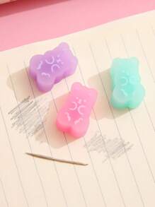 TOCHAIN 1pc/5pcs/10pcs Cute Translucent Bear Erasers, Creative Cartoon Erasers For Students, Holiday Gifts, Color-Changing Bear Erasers, Clean & Mess-Free Student Erasers, School Supplies, Back To School Gifts - Multicolor - View 6