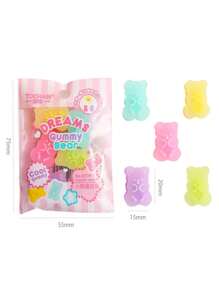 TOCHAIN 1pc/5pcs/10pcs Cute Translucent Bear Erasers, Creative Cartoon Erasers For Students, Holiday Gifts, Color-Changing Bear Erasers, Clean & Mess-Free Student Erasers, School Supplies, Back To School Gifts - Multicolor - View 2