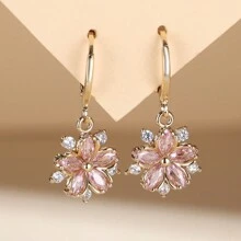 1 Pair Delicate Floral Earrings, Gentle & Fashionable Korean Style, Suitable For Daily Wear