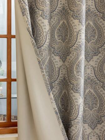 1 件欧式奢华数码印花提花遮光窗帘