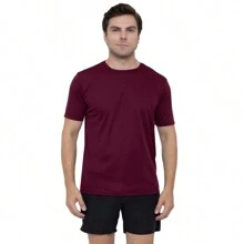 Kit 3 Men's Dry Fit Slim Fit T-Shirt Short Sleeve UV Sun Protection Anti Sweat Anti Odor Sports Shirt Bike Running Gym Training - Đen + Phong + Xám - Xem 6