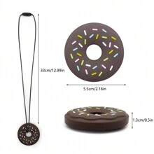1 mặt dây chuyền gặm nướu hình bánh Donut bằng silicon, vòng cổ cảm giác mọc răng cho bé, quà tặng Giáng sinh, Lễ tạ ơn, Phục sinh - Nhiều màu - Xem 2