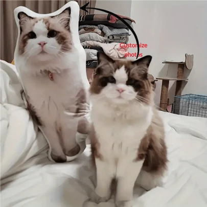 Specially Made Pet Photo Plush Pillow - Personalized Pet Shaped Commemorative Cushion, Showcasing Your Beloved Cat Or Dog - Unique Pet Enthusiast Consolation Gift Christmas Gift,Multi-Functional,Reusable,Ornamental,Exquisite,Stylish,Soft,Adorable,Colorful,Cute,Funny,Custom,Personalized,Customized,Unique,Ideal Gifts For Her,Ideal Gifts For Him,For Anniversaries,For Birthdays,Customized Fun Stuffed & Plush Collection,Easy Comfort,Toys & Games,Haunt Your Home,Unique Gift,Perfect For Home Decor,Machine Washable, Digital Printing