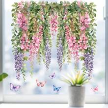 1pc Fresh Floral Vine Violet Glass Sticker Gifts Birthday Graduation Stickers - Multicolor - View 5