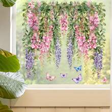 1pc Fresh Floral Vine Violet Glass Sticker Gifts Birthday Graduation Stickers - Multicolor - View 4