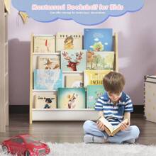 Wood Kids Bookshelf Nursery Small Book Shelf Baby Bookcase Storage Magazine Rack 5/7 Tier Toddler Front Facing Children Book Rack For Classroom Playroom Bedroom Boy Girl's Gift - Multicolor - View 4