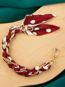 1 Woven Silk Scarf Mobile Phone Lanyard, Wrist Short Mobile Phone Case Chain, Anti-Loss Decorative Metal Buckle, Card Free Gifts For Mother, Family, Friends, Birthday, Holiday Phone Charm, Phone Chain - Multicolor - View 18