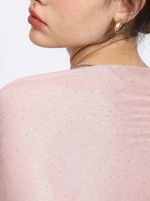 1pc Solid Color Crinkly Scarf With Leopard Print Border, Elastic Shawl, Versatile For All Seasons, Printed Design - Pink - View 3